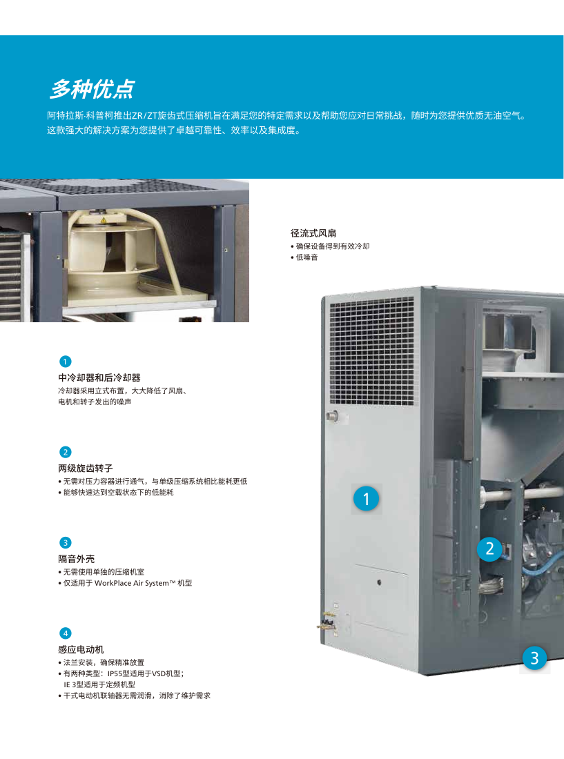 阿特拉斯无油旋齿空压机ZT15-45（15-45kw）