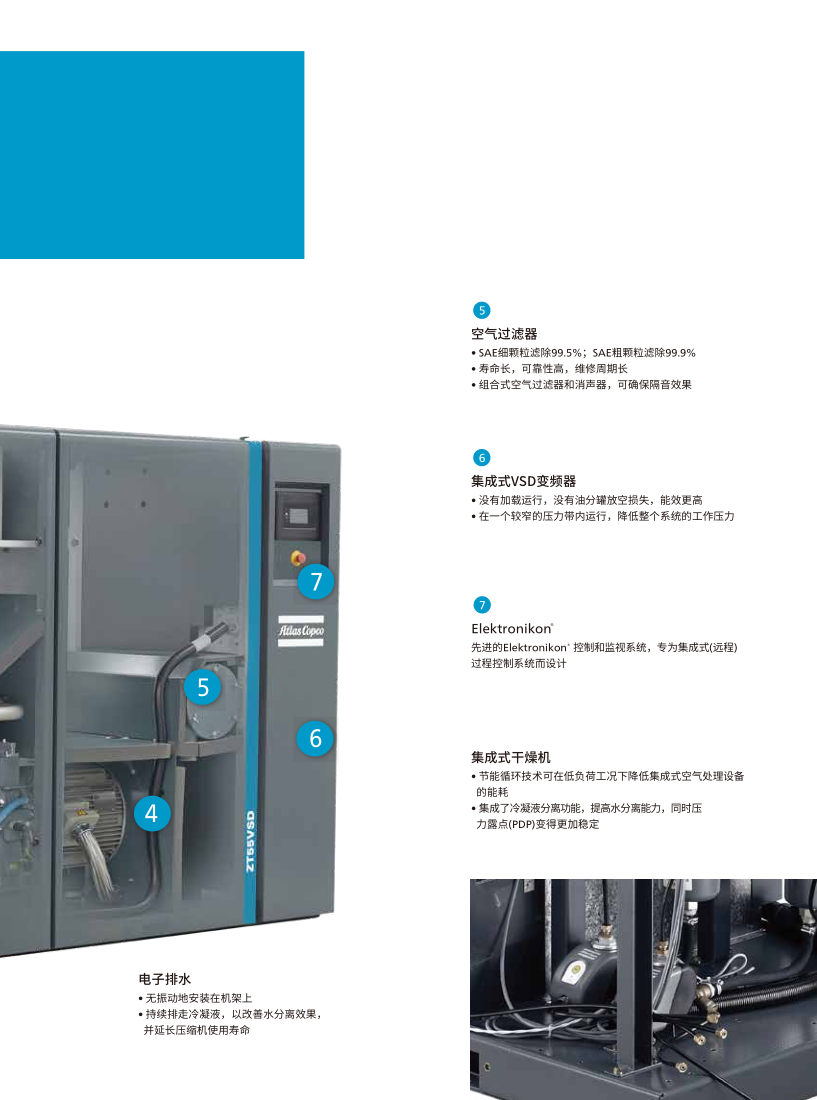 阿特拉斯无油旋齿空压机ZT15-45（15-45kw）